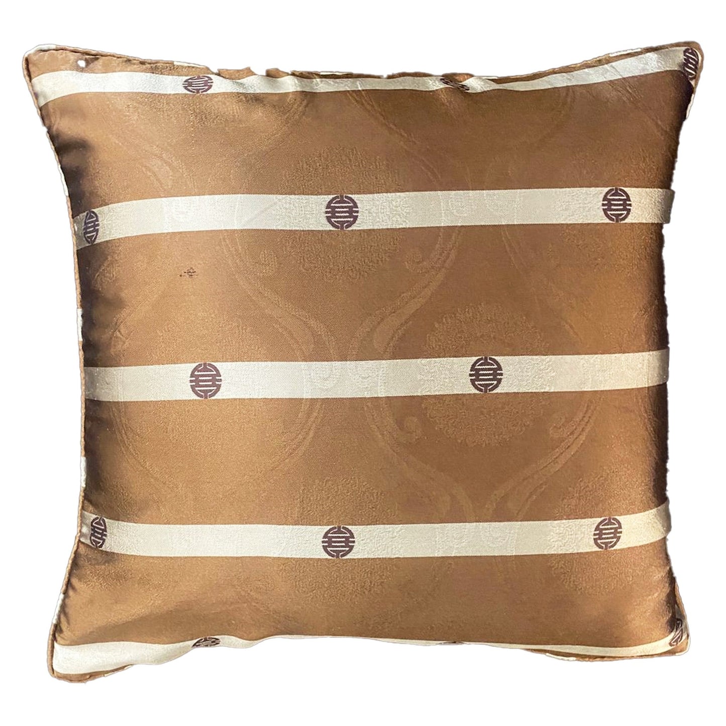 KIPU SILK CUSHION - MUSTARD BROWN