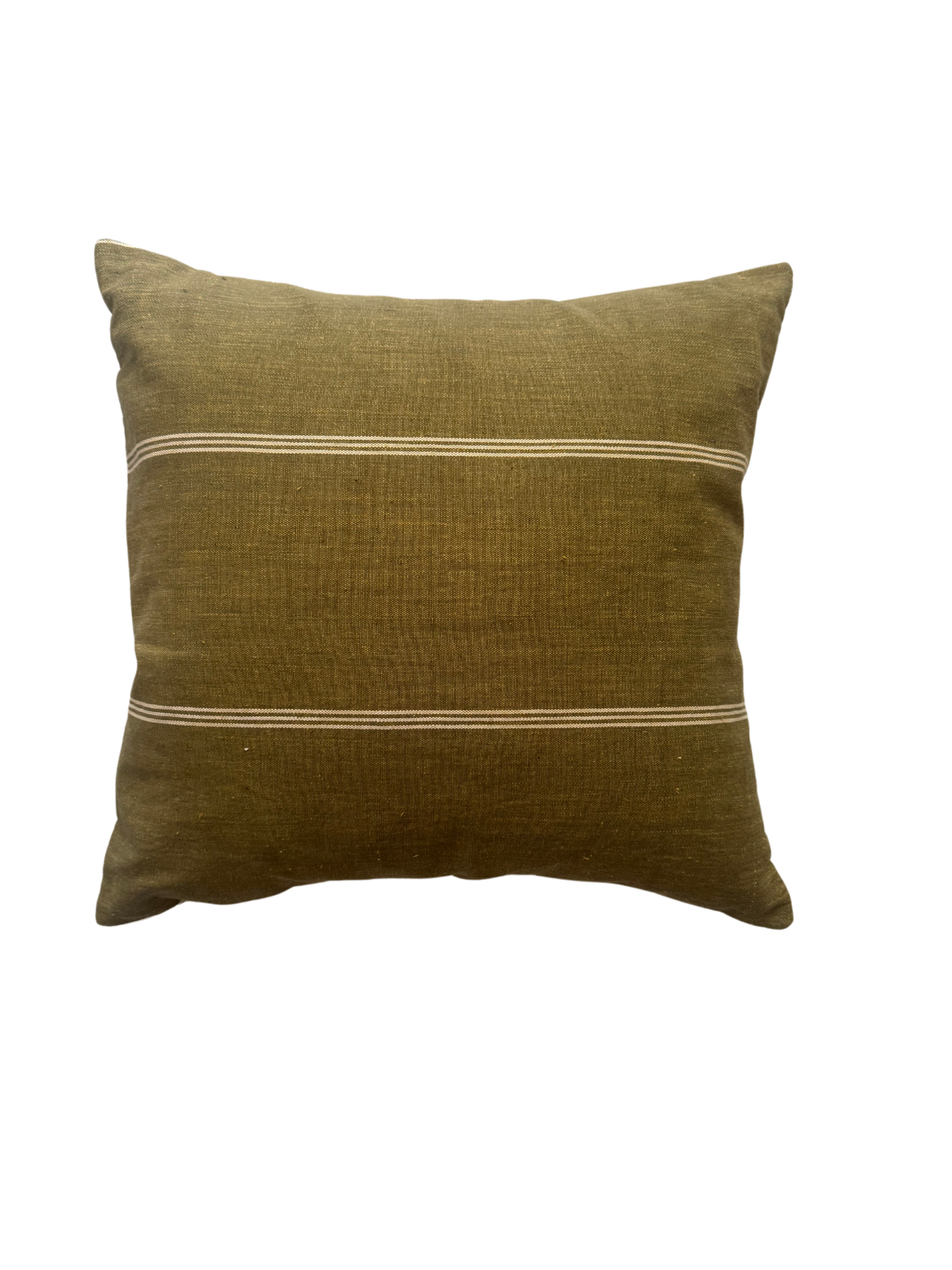 HARIT HANDWOVEN CUSHION - OLIVE GREEN