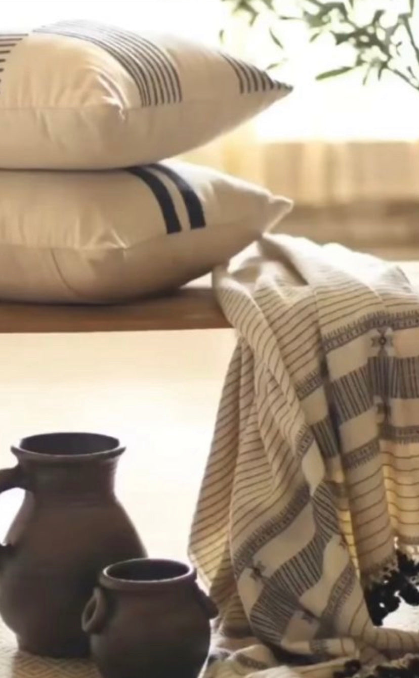 TAARI HANDWOVEN THROW - MONOCHROME