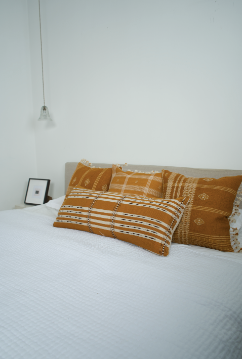 REVA HANDWOVEN LUMBAR - CARAMEL
