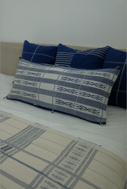 MEREN HANDWOVEN LUMBAR - INDIGO BLUE