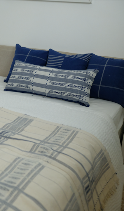 MEREN HANDWOVEN LUMBAR - INDIGO BLUE