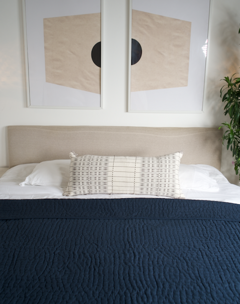 MIDNIGHT KANTHA QUILT - BLUE