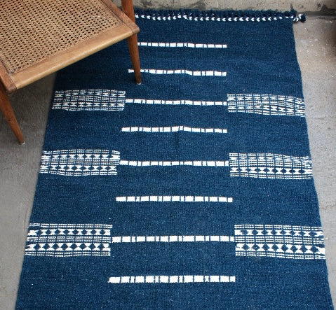 NEEL HANDWOVEN RUG - INDIGO