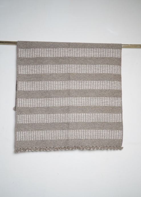 ARAVALLI HANDWOVEN RUG - BEIGE AND WHITE