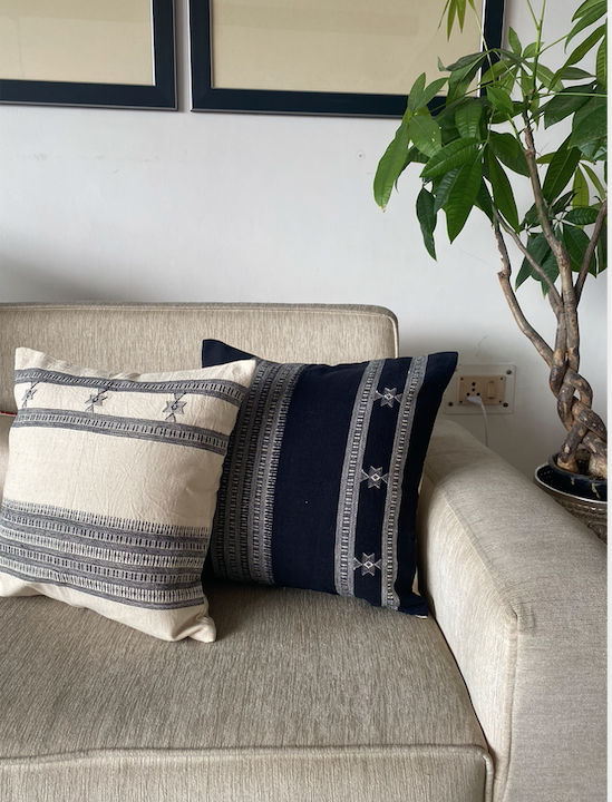 MAHI HANDWOVEN CUSHION - MONOCHROME