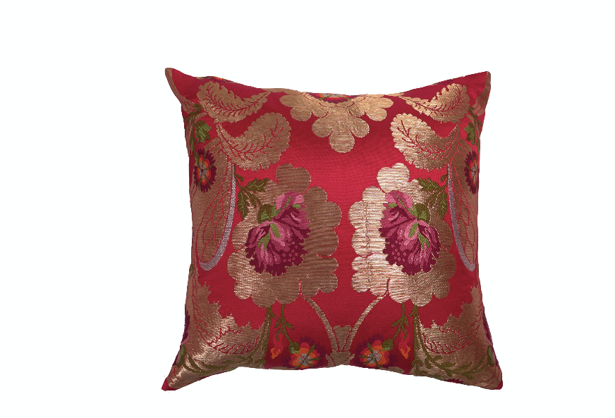 PEMA PURE SILK CUSHION - RED