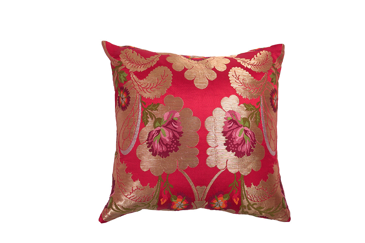 PEMA PURE SILK CUSHION - RED