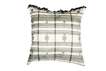 SIJU TASSELLED CUSHION - BLACK AND WHITE