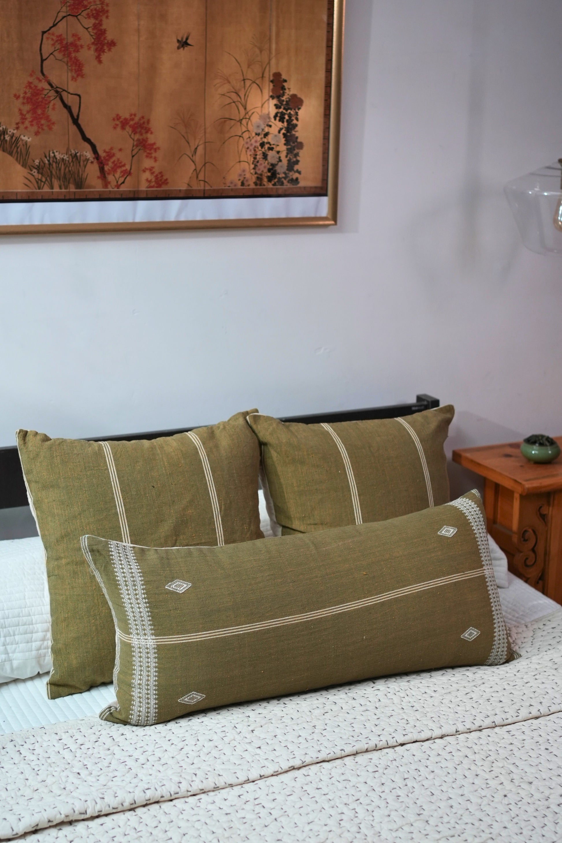 KAI HANDWOVEN LUMBAR - OLIVE GREEN