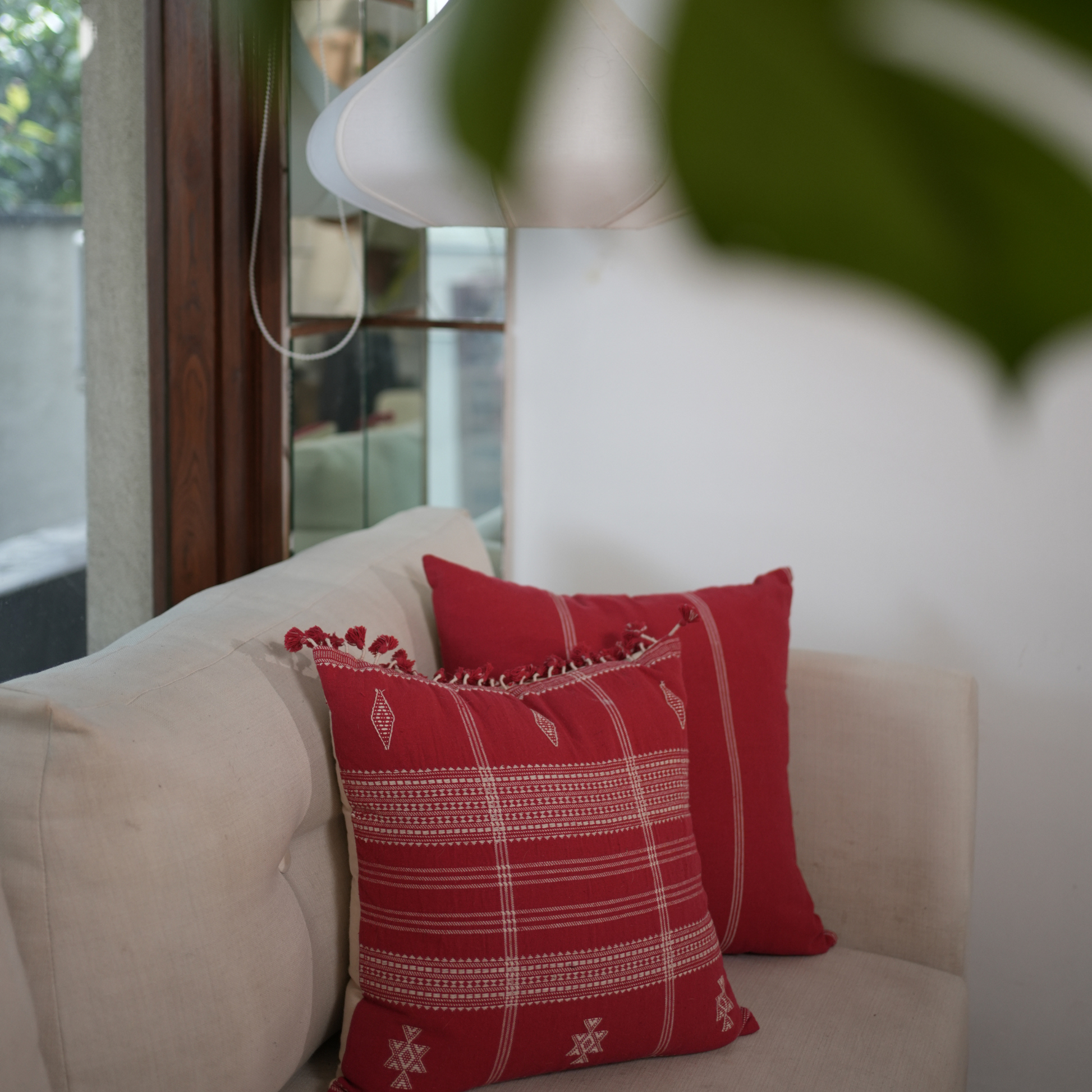 TAMA HANDWOVEN CUSHION - RED