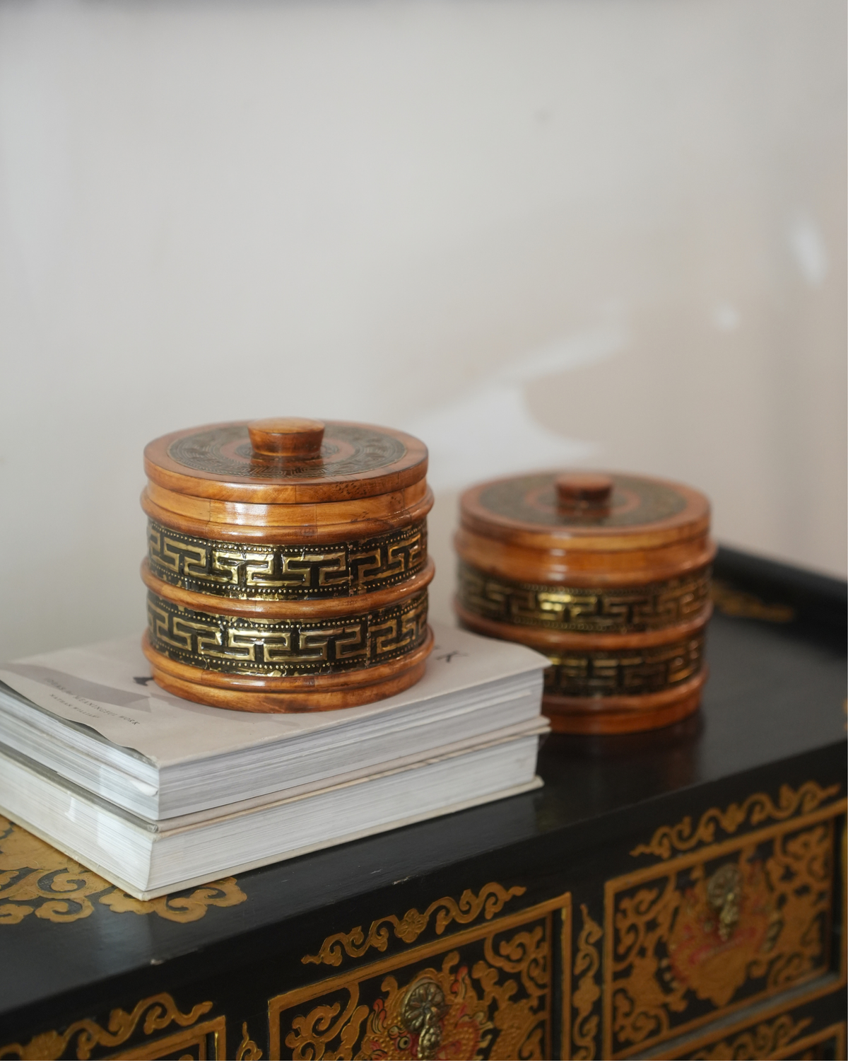 ZEMU  BOX - WOOD WITH BRASS DETAILING