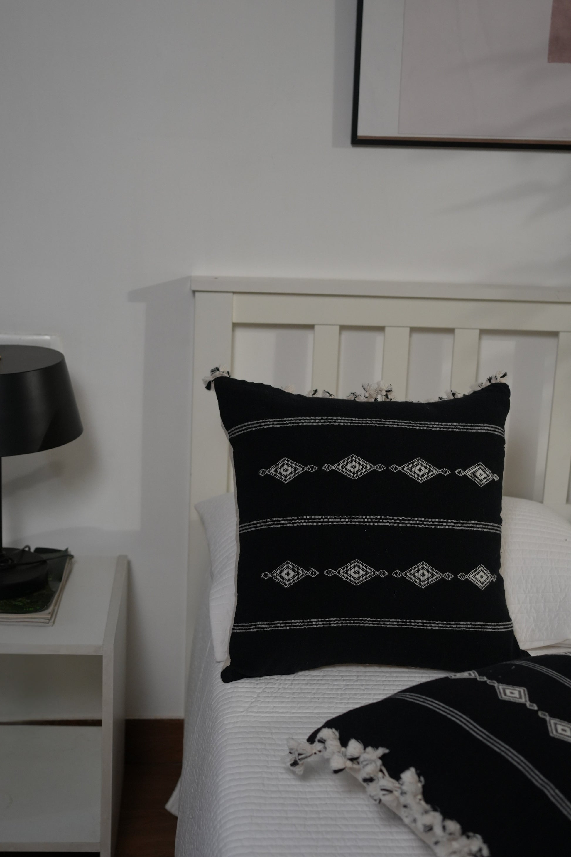 PANAM HANDWOVEN CUSHION - MONOCHROME