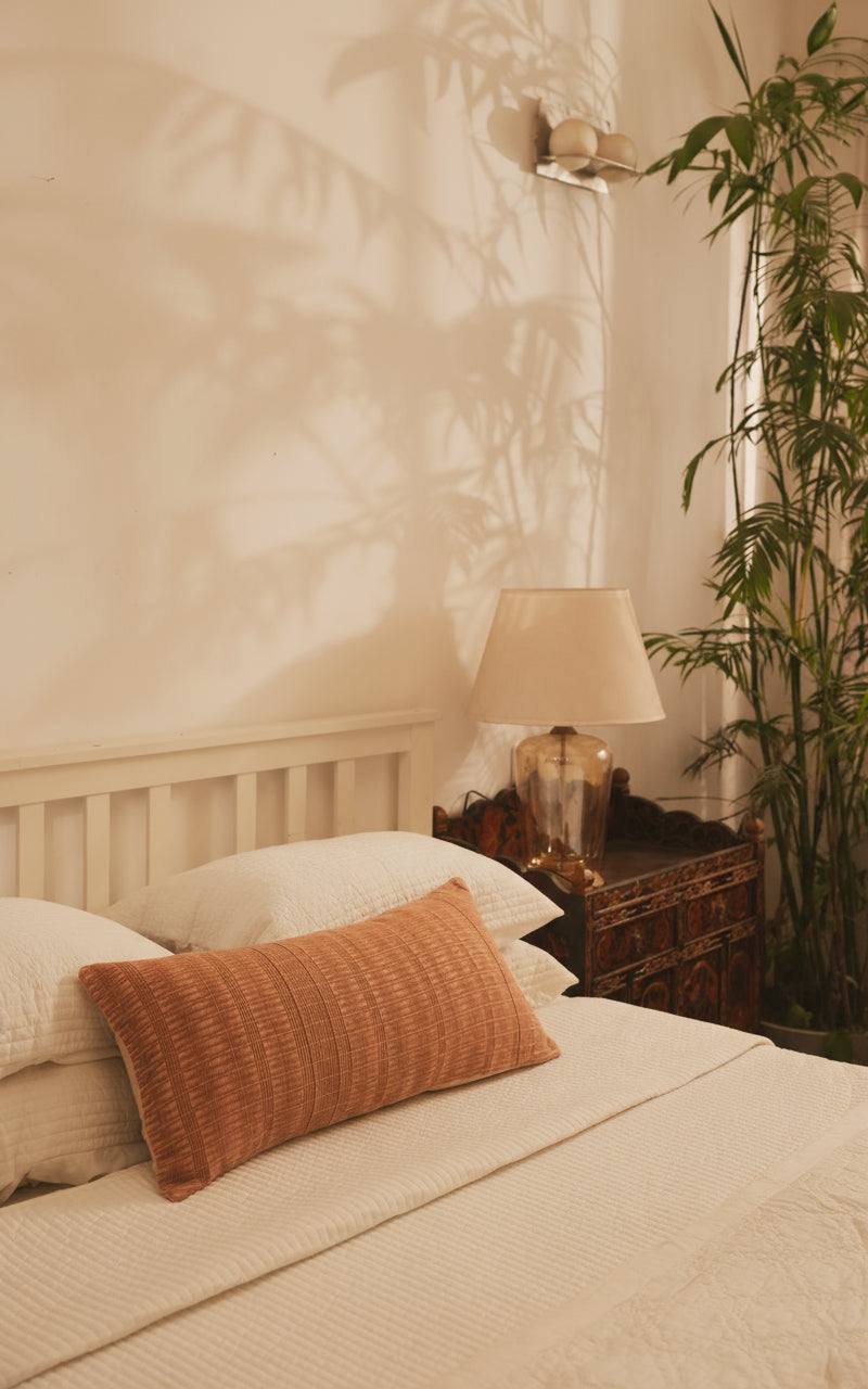 ELI HANDWOVEN LUMBAR - BLUSH PINK AND BEIGE