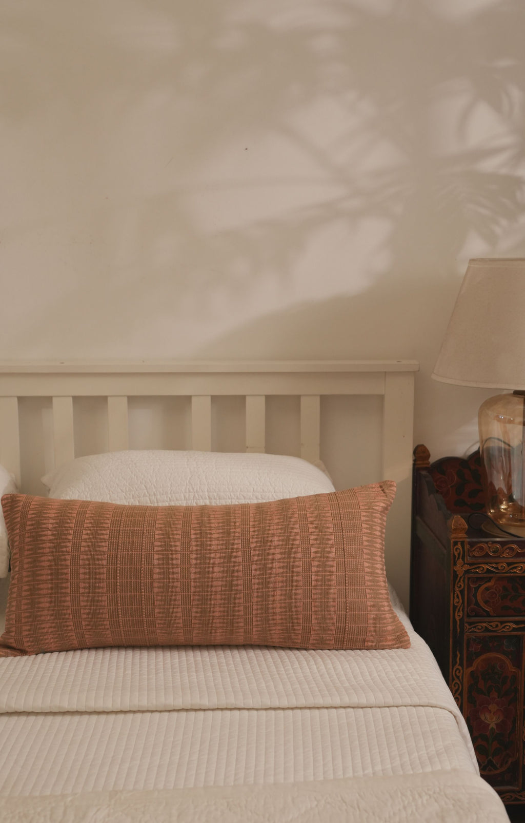 ELI HANDWOVEN LUMBAR - BLUSH PINK AND BEIGE