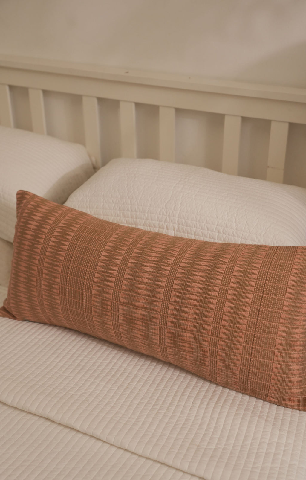 ELI HANDWOVEN LUMBAR - BLUSH PINK AND BEIGE