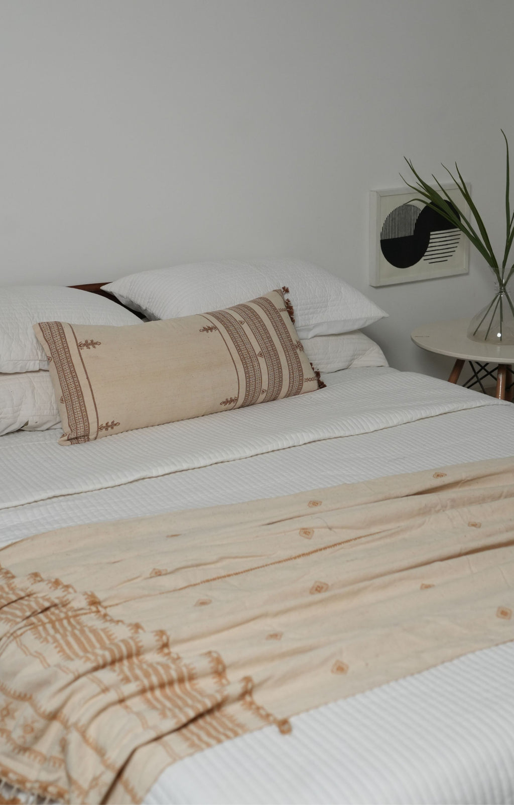 SAAJ HANDWOVEN THROW - BEIGE AND BROWN