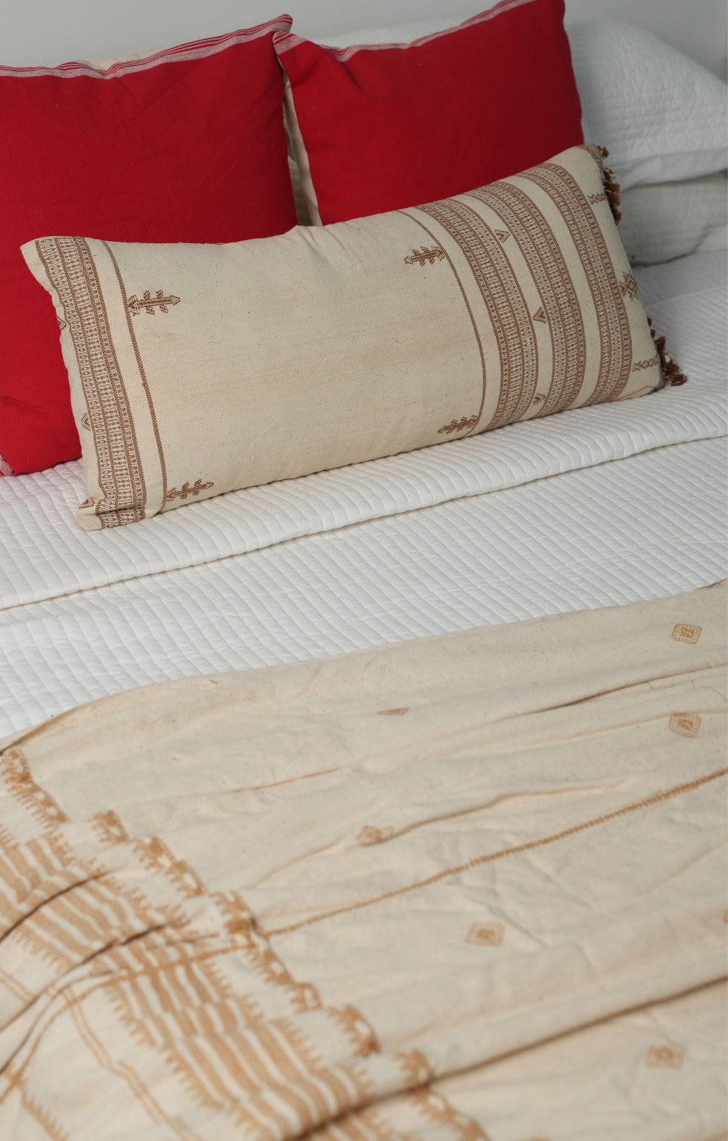 SAAJ HANDWOVEN THROW - BEIGE AND BROWN