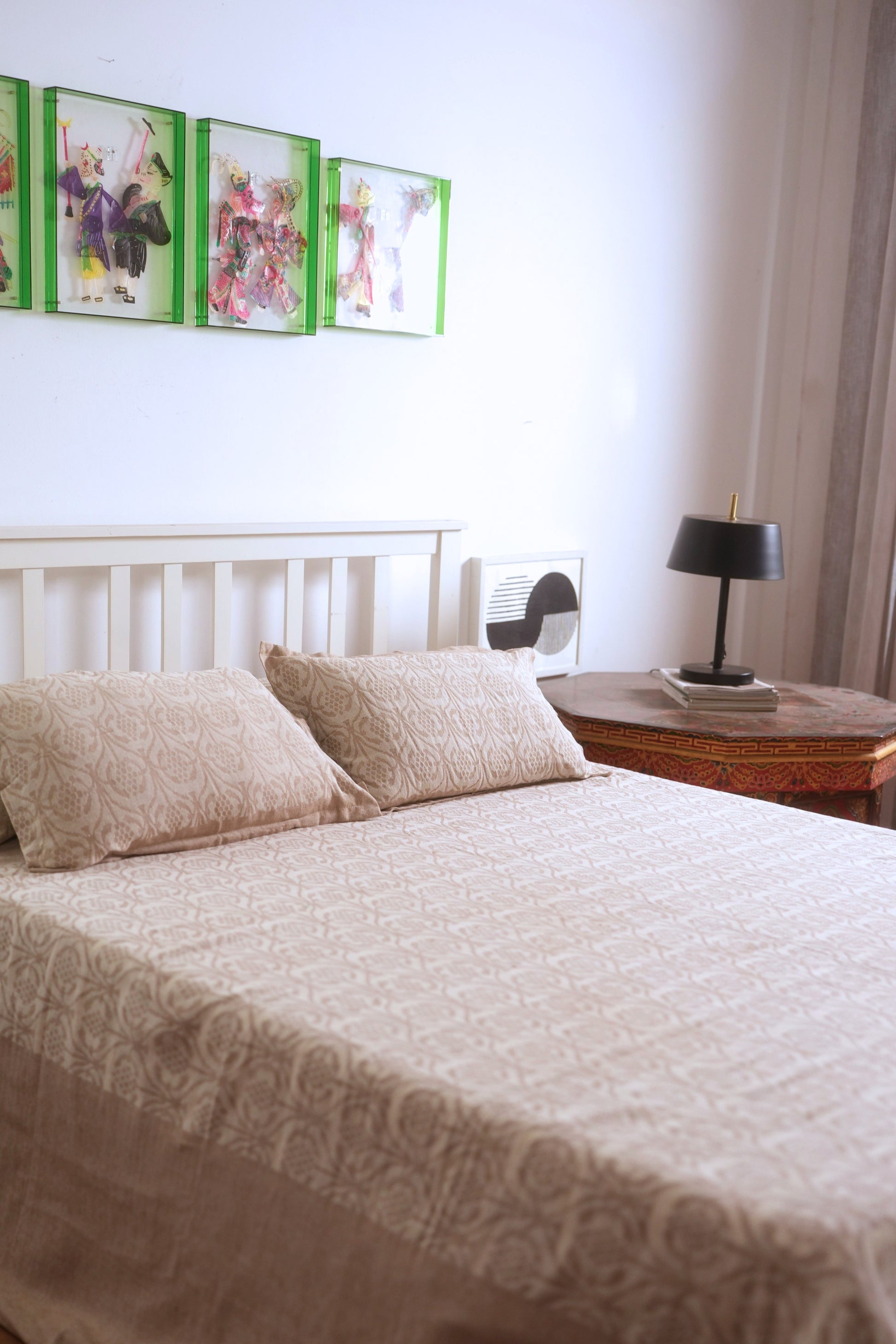 RESHA KING SIZE BEDCOVER SET - BEIGE