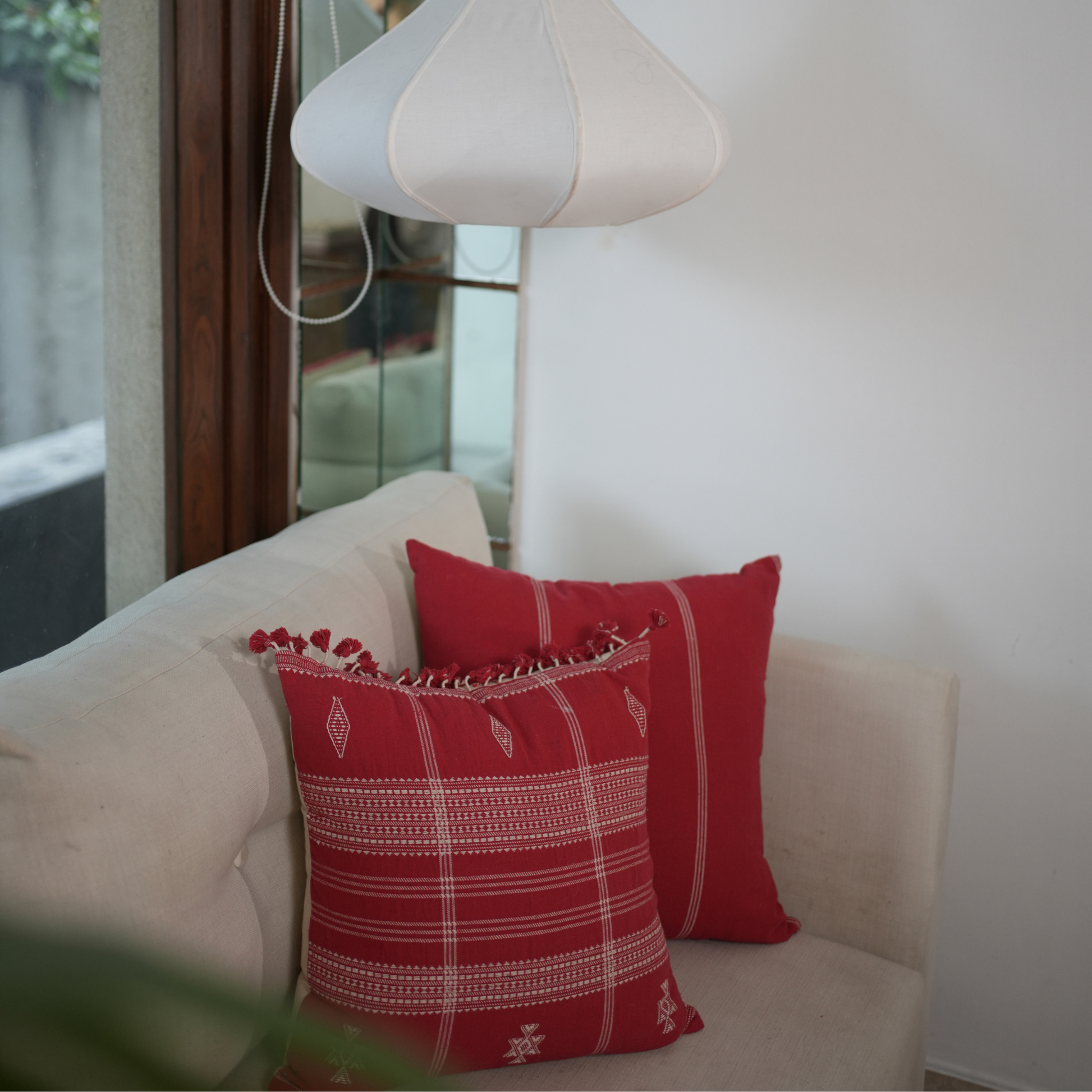 TAMA HANDWOVEN CUSHION - RED