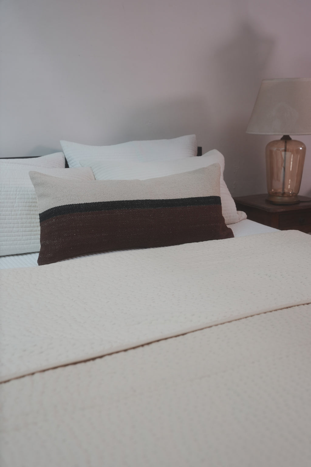 PECAN HANDWOVEN LUMBAR - BROWN