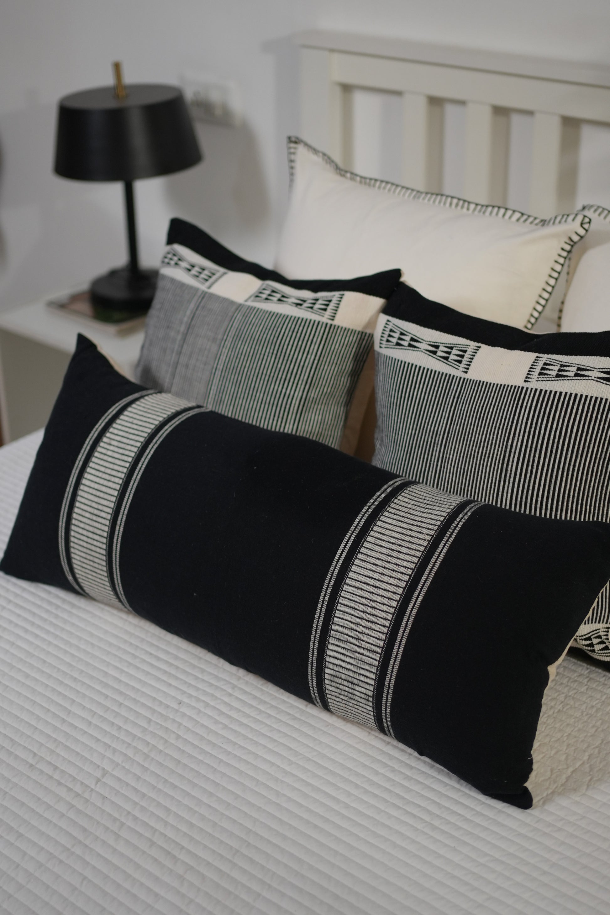 UKAI HANDWOVEN LUMBAR - MONOCHROME