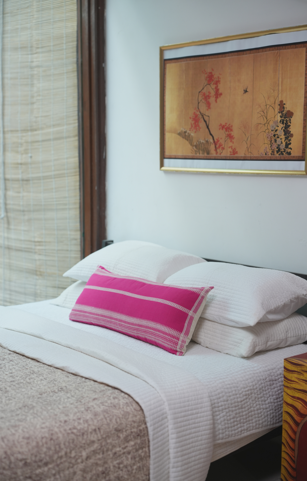 GULABI HANDWOVEN LUMBAR - RANI PINK