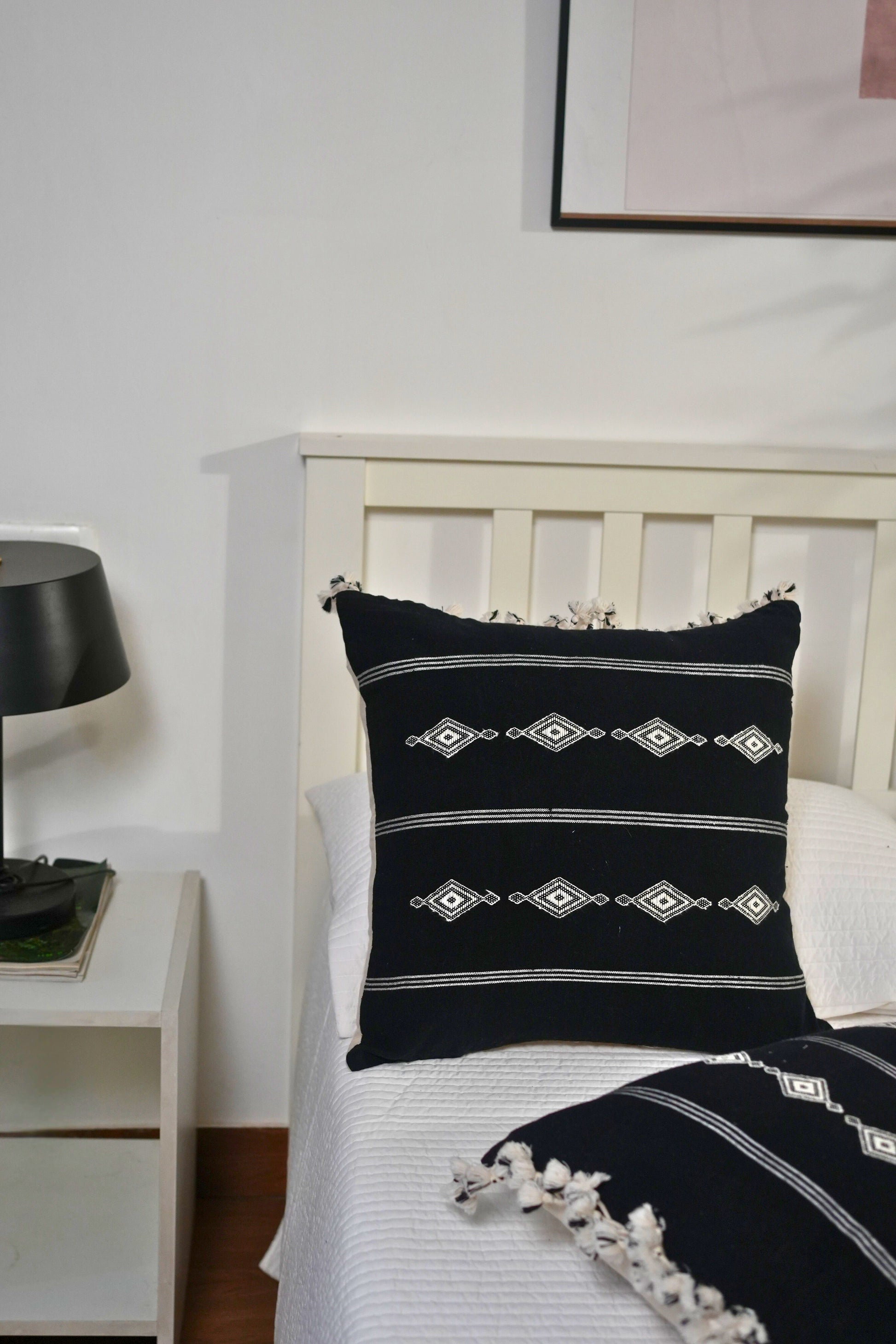 PANAM HANDWOVEN CUSHION - MONOCHROME