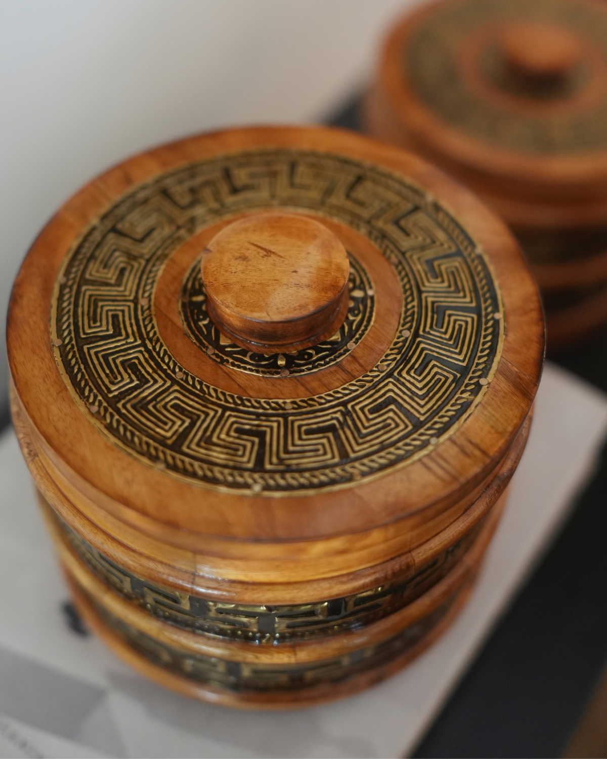 ZEMU  BOX - WOOD WITH BRASS DETAILING