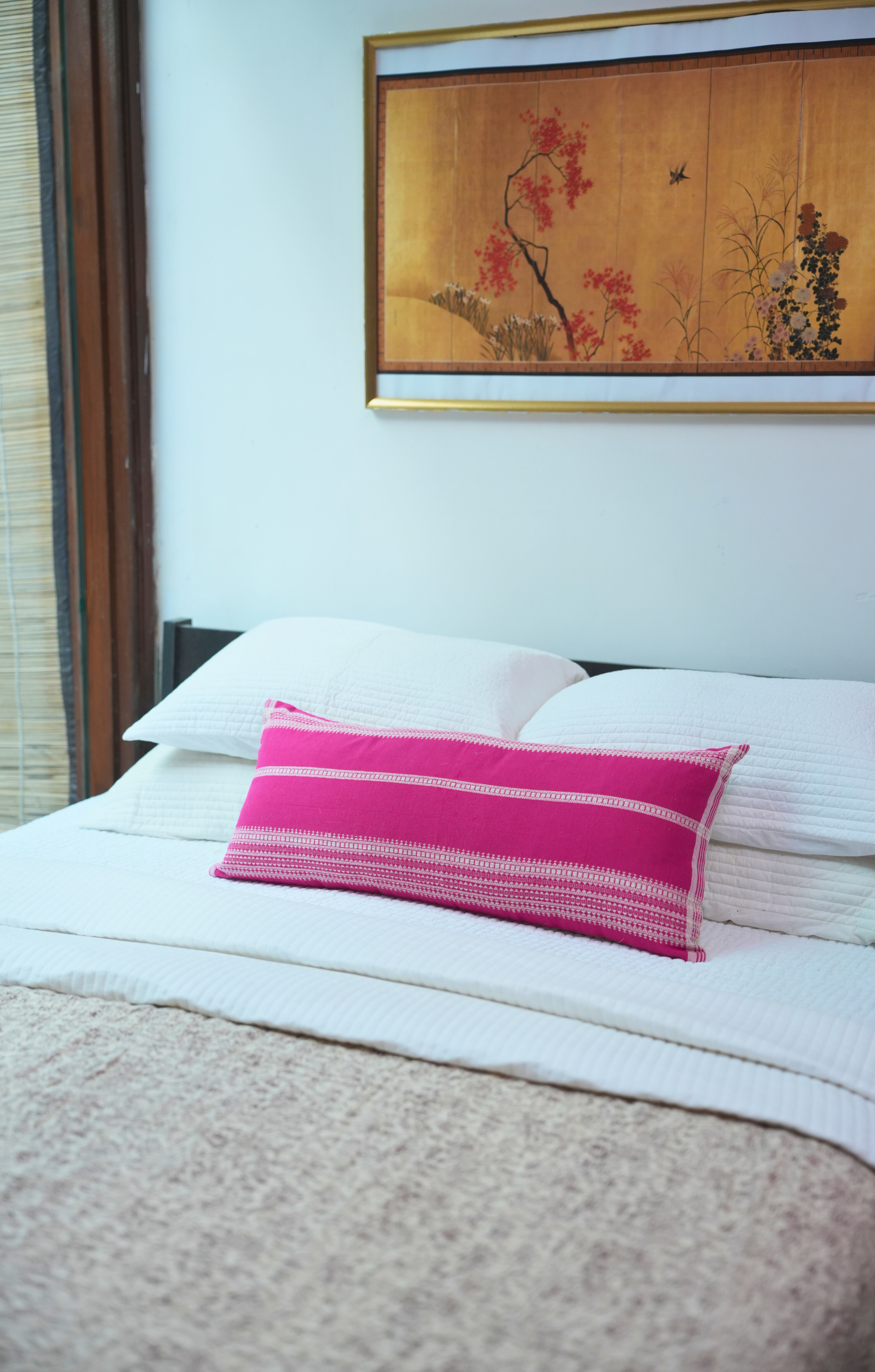 GULABI HANDWOVEN LUMBAR - RANI PINK