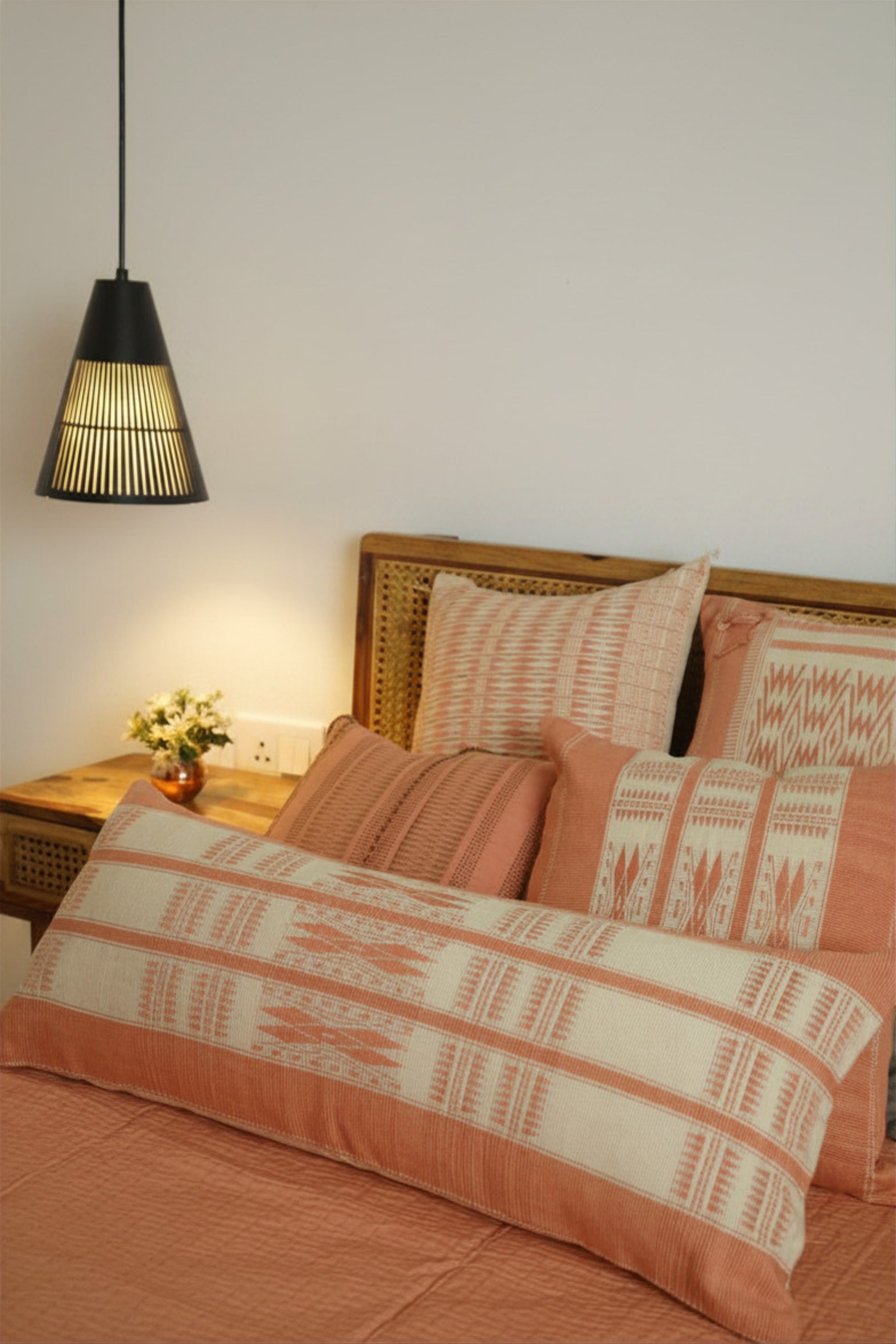 ROSEWATER HANDWOVEN LUMBAR - BLUSH PINK