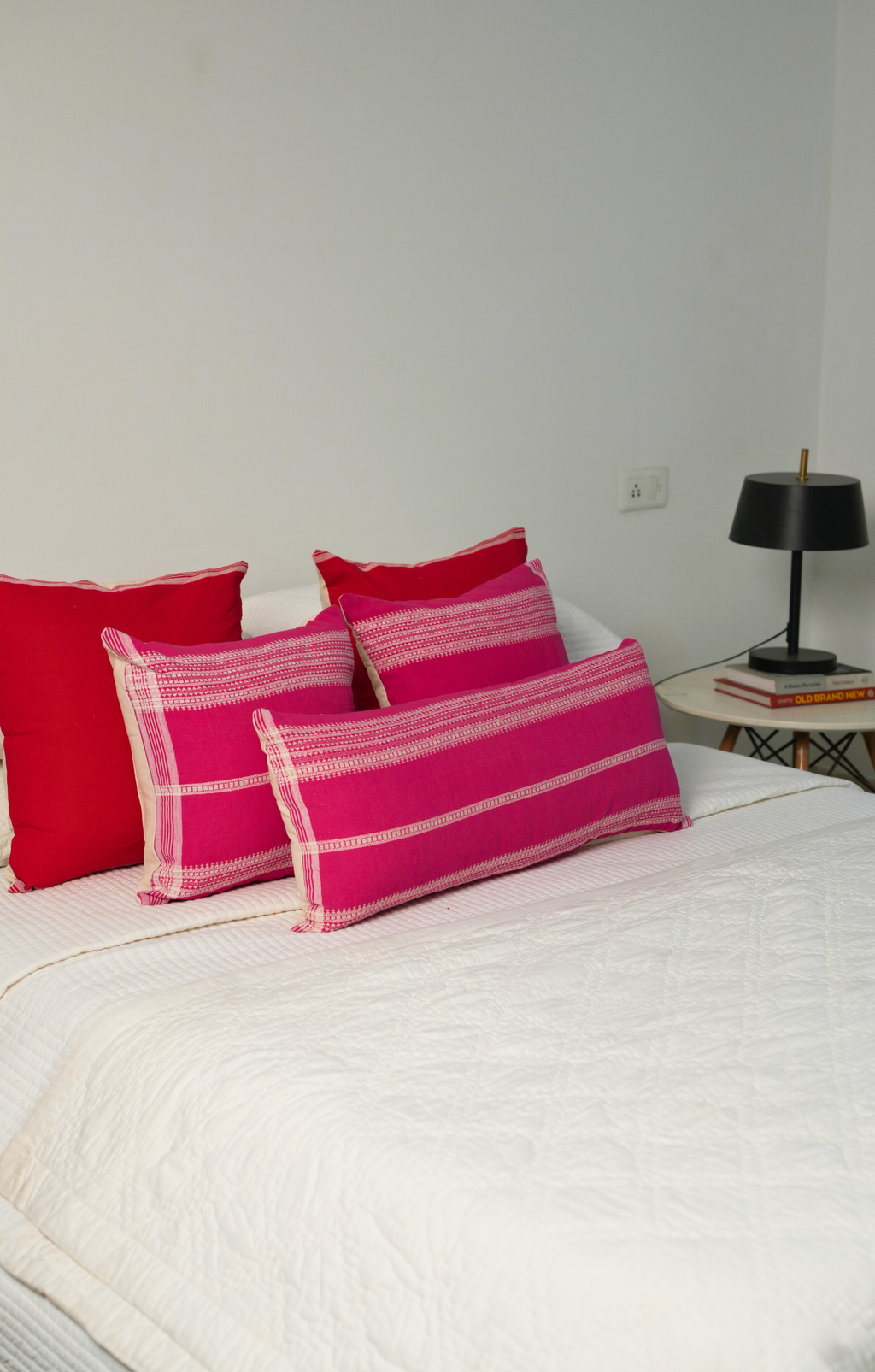 GULABI HANDWOVEN LUMBAR - RANI PINK