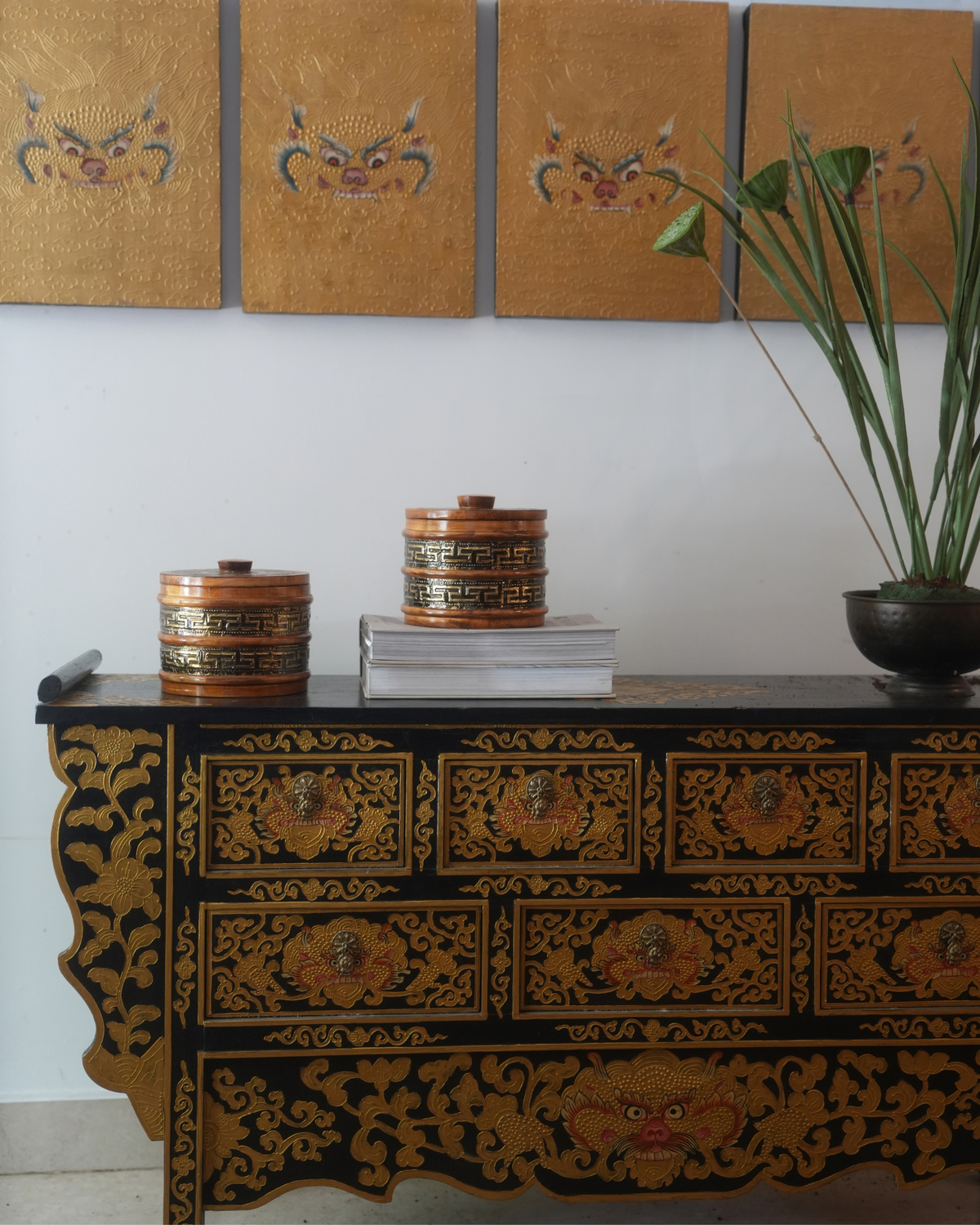 ZEMU  BOX - WOOD WITH BRASS DETAILING