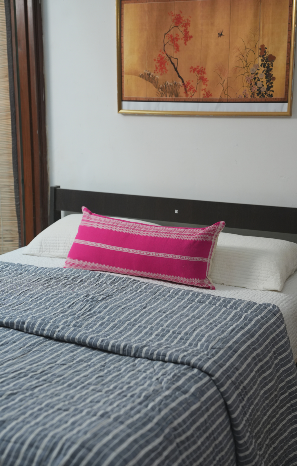 GULABI HANDWOVEN LUMBAR - RANI PINK