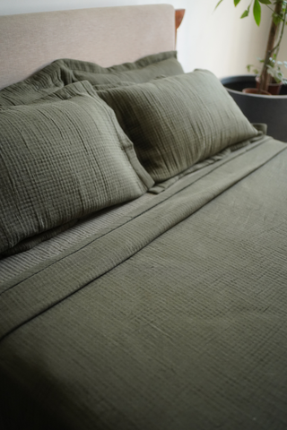 NAJMA DUVET SET - OLIVE GREEN