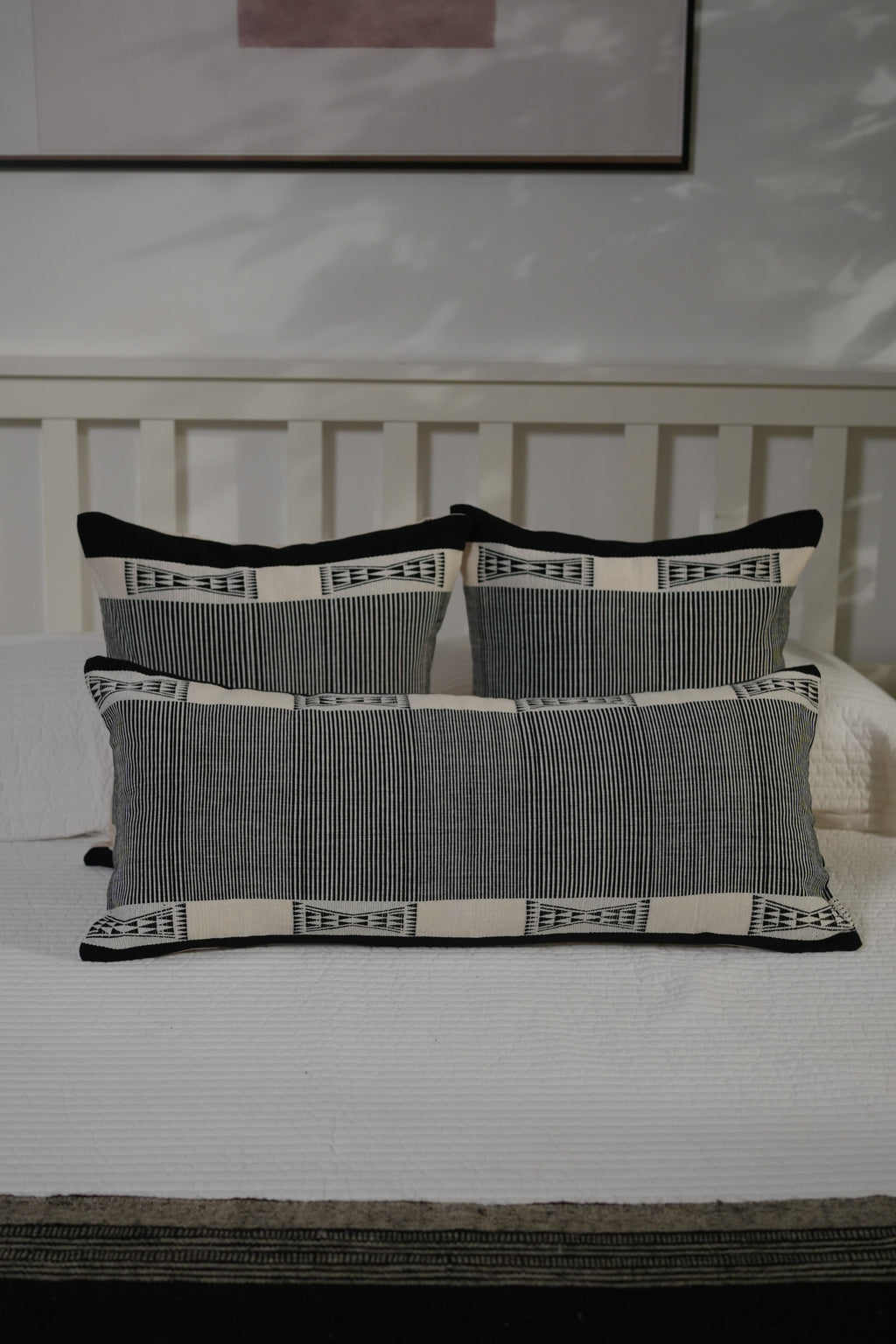 ARO HANDWOVEN CUSHION - MONOCHROME