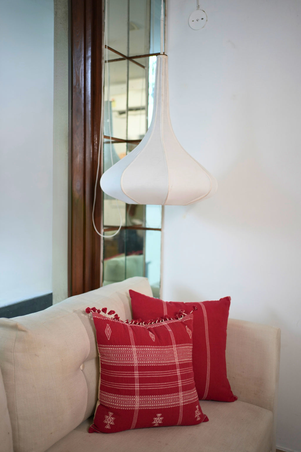 TAMA HANDWOVEN CUSHION - RED