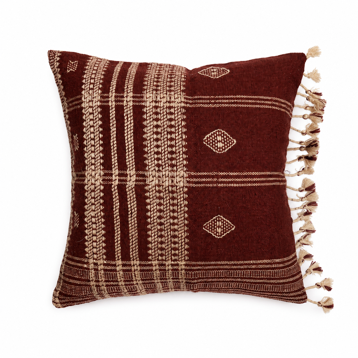 AZELIA HANDWOVEN CUSHION - PLUM