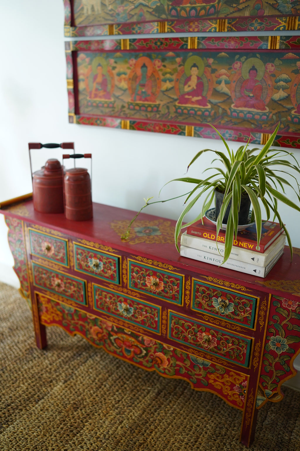 PEMA HANDMADE CONSOLE TABLE - RED