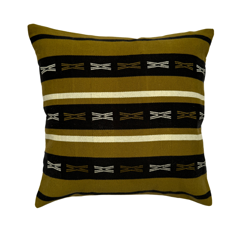 BEKI HANDWOVEN CUSHION - OLIVE GREEN