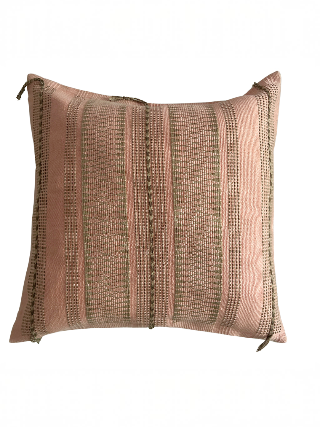 NIS HANDWOVEN CUSHION - BLUSH PINK