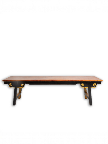 HAND-CARVED CLOUD BENCH - BLACK AND GOLD