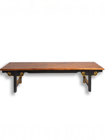 HAND-CARVED CLOUD BENCH - BLACK AND GOLD
