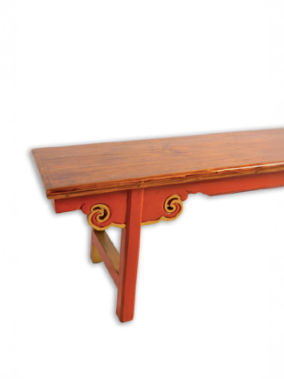 HAND-CARVED CLOUD BENCH  - SALMON
