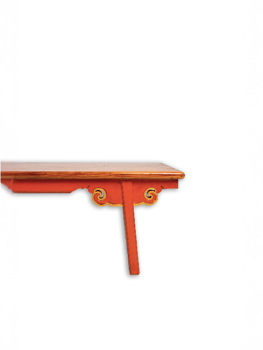 HAND-CARVED CLOUD BENCH  - SALMON