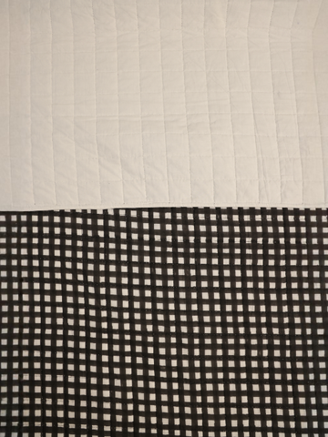 GINGHAM REVERSIBLE QUILT SET - MONOCHORME