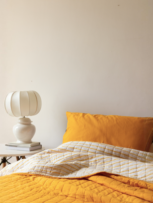 MANJA REVERSIBLE QUILT SET - YELLOW MUSTARD