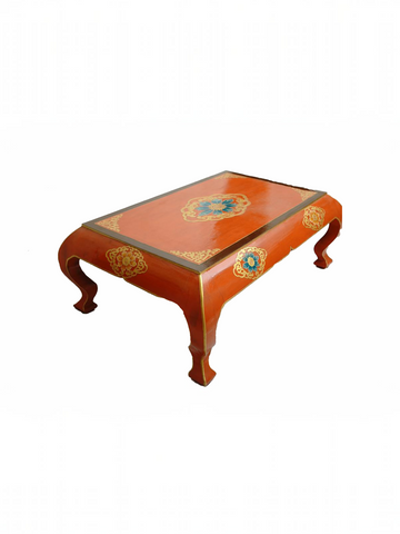 LOTUS HAND-CARVED COFFEE TABLE - ORANGE
