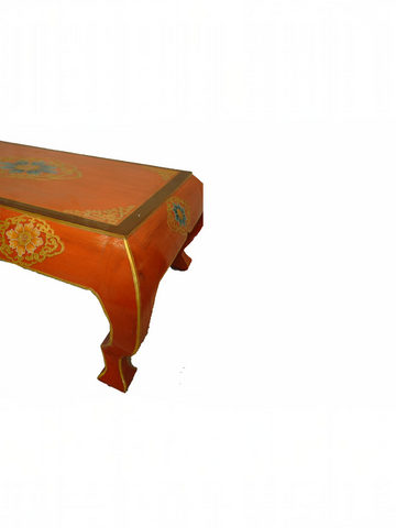 LOTUS HAND-CARVED COFFEE TABLE - ORANGE