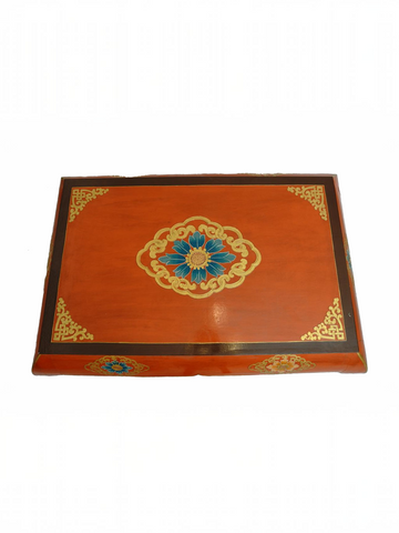 LOTUS HAND-CARVED COFFEE TABLE - ORANGE
